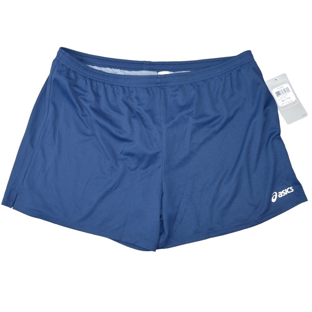 Asics Women’s Break Through Running Shorts, Navy/White - Plus Size 2XL